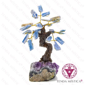Árvore Pedra Bruto 8 ramos Cianite Azul 12 cm