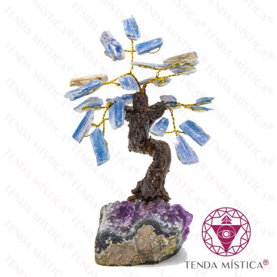 Árvore Pedra Bruto 8 ramos Cianite Azul 12 cm