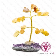 Árvore Pedra Bruto 5 ramos Citrino 10 cm