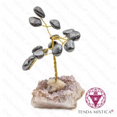 Árvore Pedra Bruto 5 ramos Hematite 10 cm