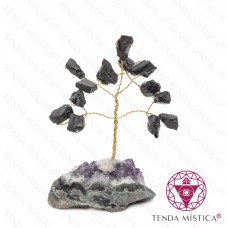 Árvore Pedra Bruto 5 ramos Turmalina 10 cm