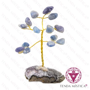 Árvore Pedra Bruto 5 ramos Quartzo Azul 10 cm