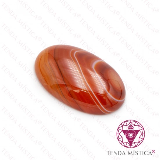 Cabochon 3X1.8 Ágata Fogo