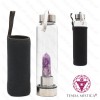 Garrafa Energética Vidro Inox Ponta Ametista