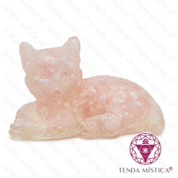 Orgonite Gato - Quartzo Rosa