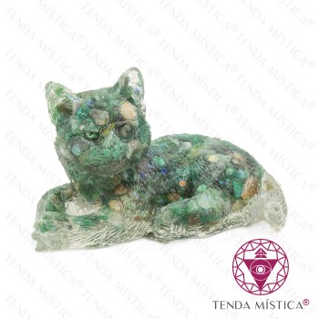 Orgonite Gato - Quartzo Verde