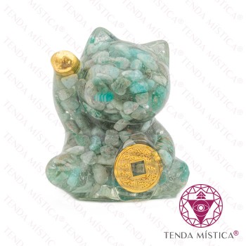 Orgonite Gato Sorte - Amazonite
