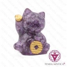 Orgonite Gato Sorte - Ametista Orgonite Gato Sorte - Ametista