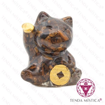 Orgonite Gato Sorte - Olho de Tigre