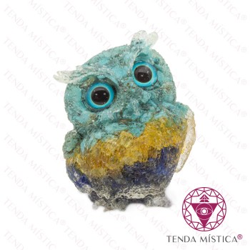 Orgonite Mocho - Lápis Lazúli, Citrino & Turquesa