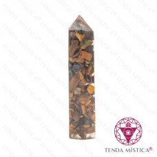 Orgonite Obelisco - Olho de Tigre