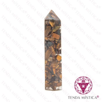 Orgonite Obelisco - Olho de Tigre