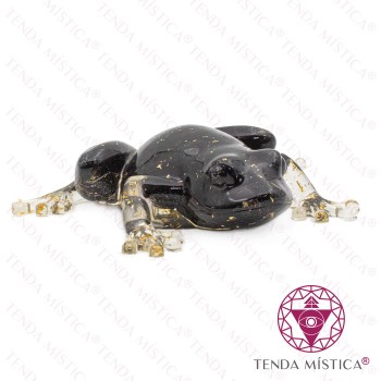 Orgonite Sapo - Turmalina + Glitter Dourado