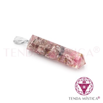 Orgonite Pendente Ponta Turmalina Rosa