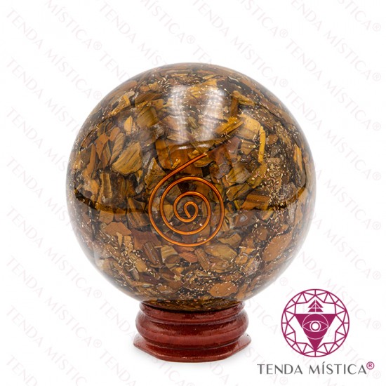 Orgonite Esfera Olho de Tigre Espiral