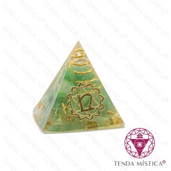 Orgonite Pirâmide - Chakra Cardíaco Quartzo Verde 3X3