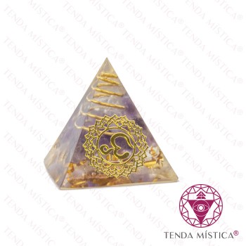 Orgonite Pirâmide - Chakra Coronário Ametista 3X3