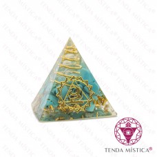 Orgonite Pirâmide - Chakra Laríngeo Turquesa 3X3
