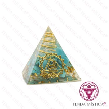 Orgonite Pirâmide - Chakra Laríngeo Turquesa 3X3