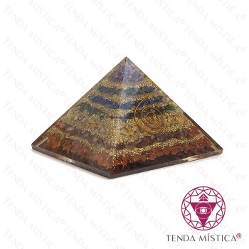 Orgonite Pirâmide - 7 Chakras 8 a 9 cm