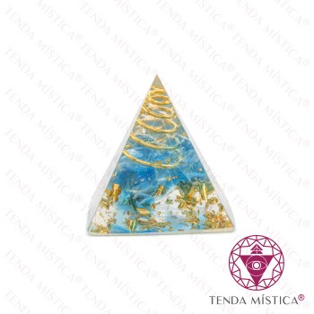 Orgonite Pirâmide - Glitter Azul Escuro Espiral 3X3