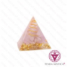 Orgonite Pirâmide - Quartzo Rosa Espiral 3X3