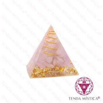 Orgonite Pirâmide - Quartzo Rosa Espiral 3X3