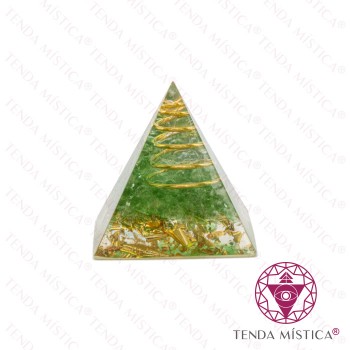 Orgonite Pirâmide - Glitter Verde Espiral 3X3