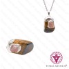 Pendente Olho de Tigre & Quartzo Rosa Topo Prata