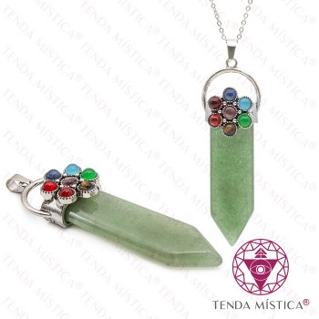 Pendente Espada  Quartzo Verde - Flor Chakras