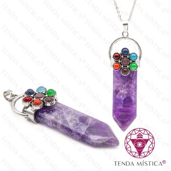 Pendente Espada Ametista - Flor Chakras