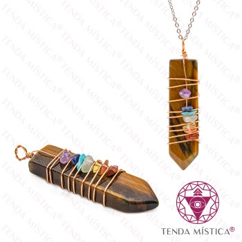 Pendente Espada Olho de Tigre - Chakras