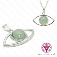 Pendente Olho Quartzo Verde Prata