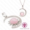 Pendente Sol e Lua Quartzo Rosa