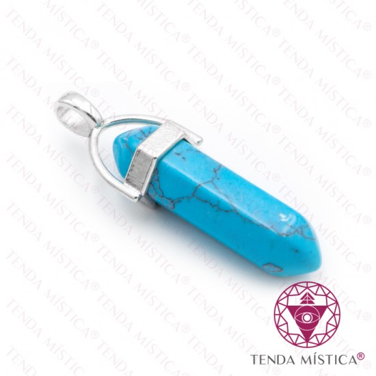 Pendente Bala Howlite Turquesa