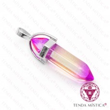 Pendente Bala Quartzo Aura Roxo