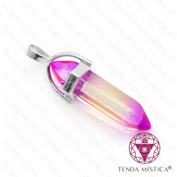 Pendente Bala Quartzo Aura Roxo