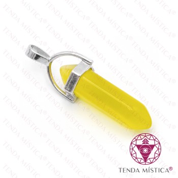 Pendente Bala Olho de Gato Amarelo
