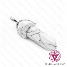 Pendente Bala Howlite Branca