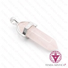 Pendente Bala Quartzo Rosa