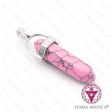 Pendente Bala Howlite Rosa