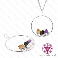 Pendente Ametista / Turmalina / Citrino Circulo
