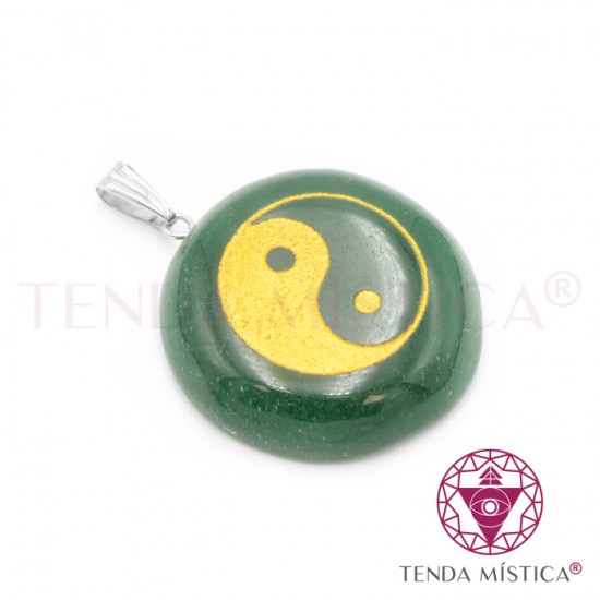 Pendente Círculo Plano Jade Yin & Yang