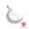 Pendente Lua Metal Quartzo Cristal