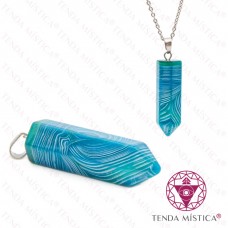Pendente Ponta Ágata Azul