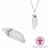 Pendente Quartzo Cristal Topo Prata Pequeno