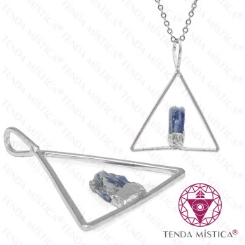 Pendente Cianite Azul Triângulo
