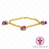 Pulseira Ametista - Banho de Ouro