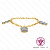 Pulseira Cianite Azul - Banho de Ouro