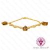 Pulseira Olho de Tigre - Banho de Ouro Coração